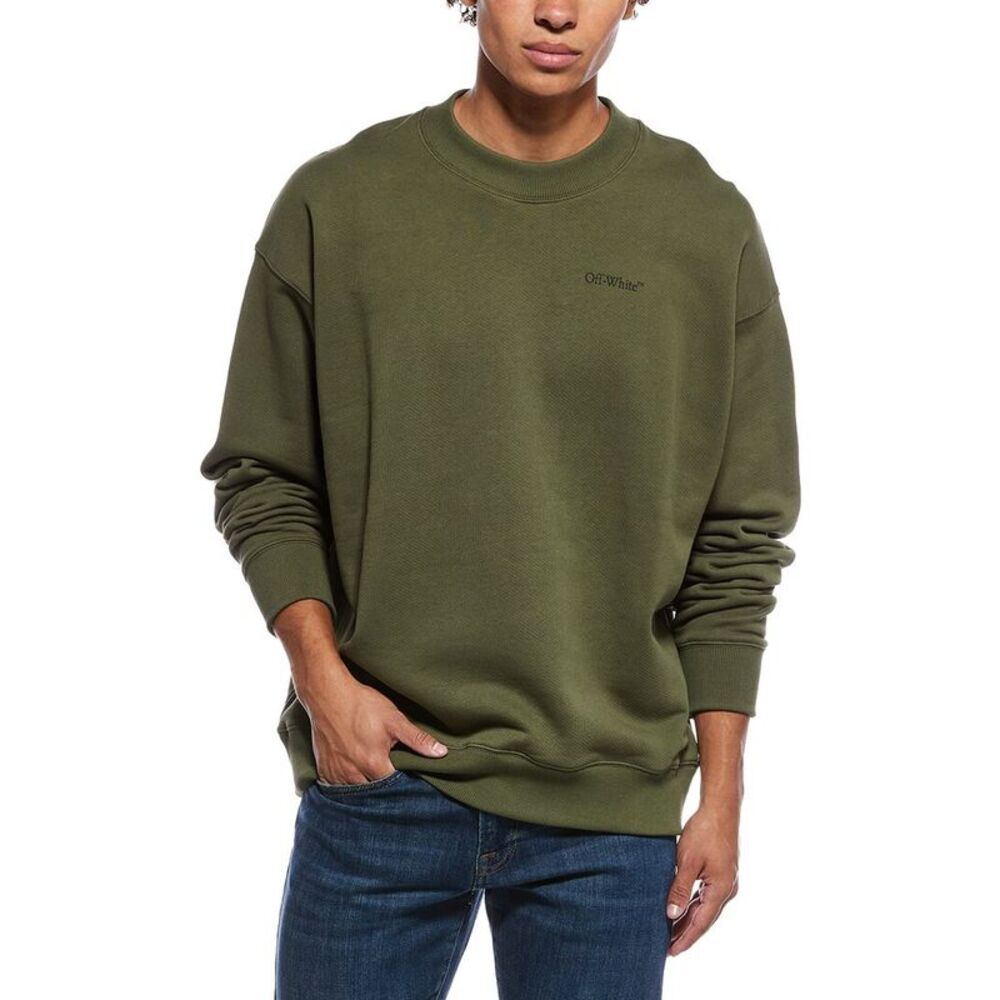 Off-White™ Mens  Graphic Crewneck Sweatshirt, Green